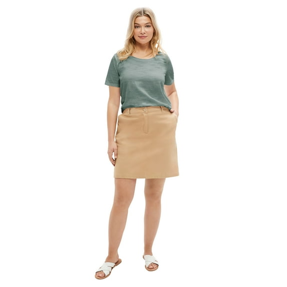 ellos Women's Plus Size Stretch Chino Skort