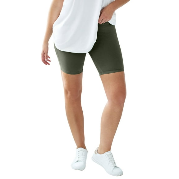 ellos Women's Plus Size Stretch Knit Bike Shorts