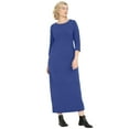 thumbnail image 1 of ellos Women's Plus Size Three-Quarter Sleeve Knit Maxi Dress, 1 of 5