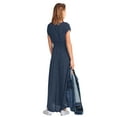 thumbnail image 1 of ellos Women's Plus Size Tie-Front Maxi Dress - 10, Navy/White Dot, 1 of 5