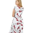 thumbnail image 1 of ellos Women's Plus Size Tie-Front Maxi Dress - 26, White Red Print, 1 of 3