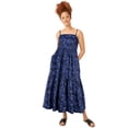 thumbnail image 1 of ellos Women's Plus Size Tiered Cotton Maxi Dress - 14/16, Blue Violet Print, 1 of 4