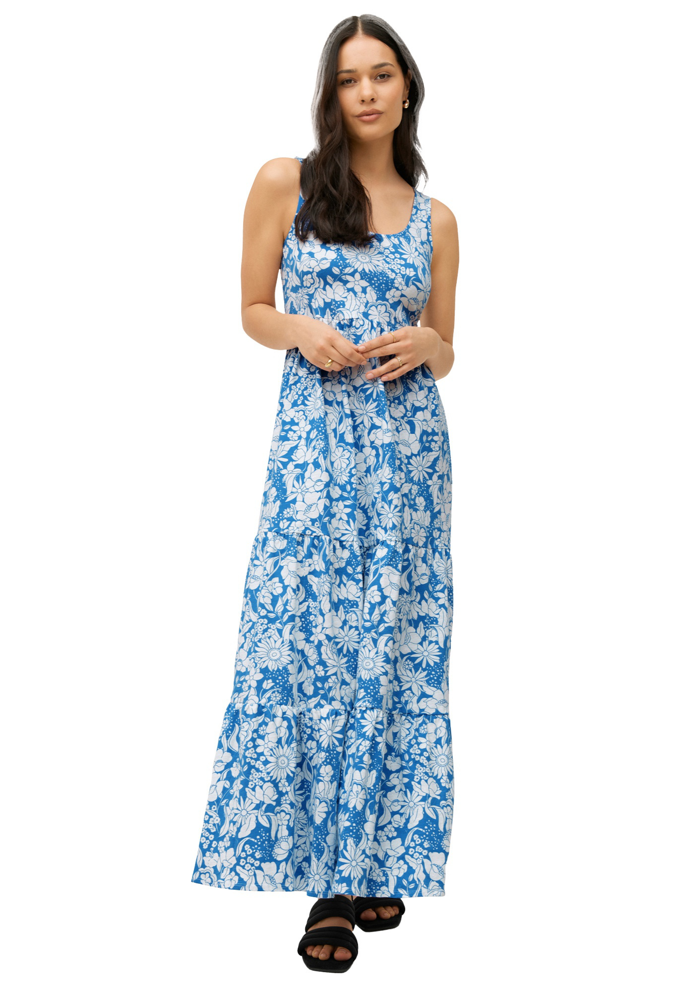 ellos Women's Plus Size Tiered Maxi Dress - Walmart.com