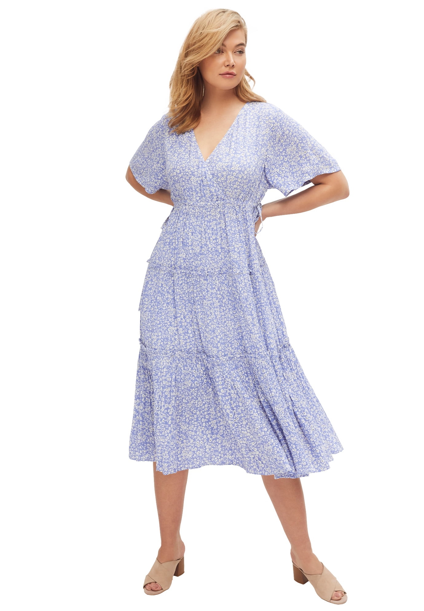 blue floral dress size 18 Lita main image 0