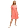 thumbnail image 1 of ellos Women's Plus Size Tiered Tee Dress - 22/24, Sweet Coral, 1 of 2