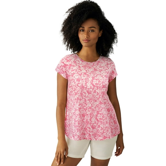 ellos Women's Plus Size Trapeze Knit Tee