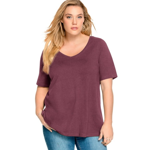 ellos Women's Plus Size V-Neck A-Line Tunic - 22/24, Fig