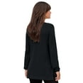 thumbnail image 1 of ellos Women's Plus Size V-Neck Sweater Tunic - 10/12, Black, 1 of 6