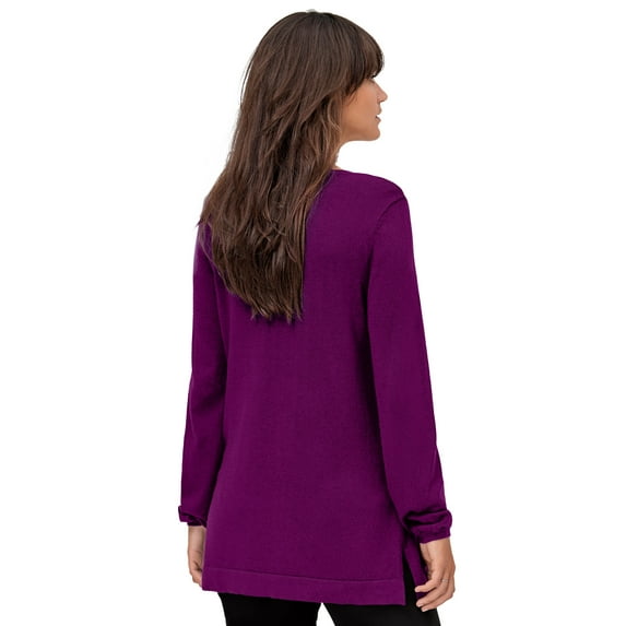 ellos Women's Plus Size V-Neck Sweater Tunic - 18/20, Boysenberry