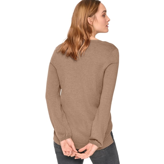 ellos Women's Plus Size V-Neck Sweater Tunic - 18/20, Brown Sugar