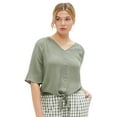 thumbnail image 1 of ellos Plus Size Crinkle Tie-Front Blouse, 1 of 6