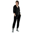 thumbnail image 1 of ellos Women's Plus Size Velour Hooded Sweatshirt - 34/36, Black, 1 of 5
