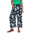 thumbnail image 1 of ellos Women's Plus Size Wide-Leg Crop Pants - 18, Navy Floral, 1 of 4
