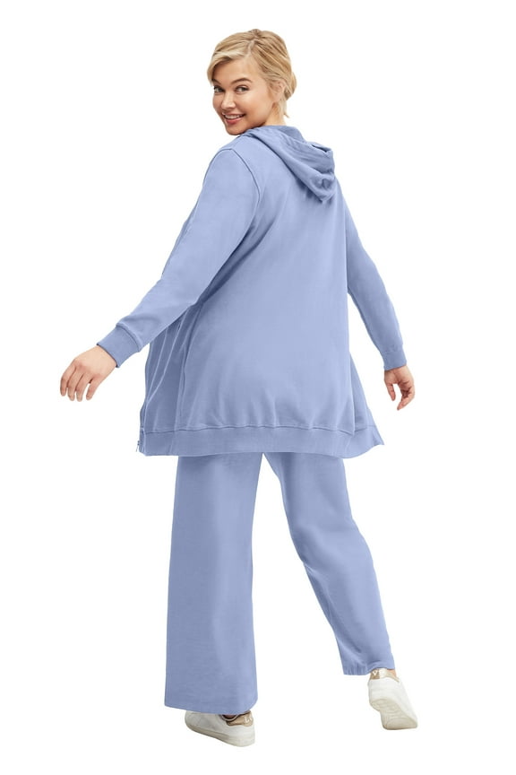 Plus Size Wide Leg French Terry Sweatpant