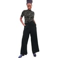 thumbnail image 1 of ellos Women's Plus Size Wide-Leg Soft Pants With Back Elastic - 1X, Black, 1 of 4
