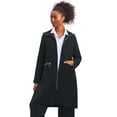 thumbnail image 1 of ellos Women's Plus Size Zip-Front A-Line Coat With Back Inverted Pleat - 20, Black, 1 of 4