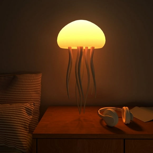 Jellyfish Lamp with Levitation, USB Rechargeable Color Changing Mood Light, Smart RGB Night Light with 16 Colors, Creative Floating Desk Decor for Bedroom, Living Room, Gift Idea for Kids, Adults