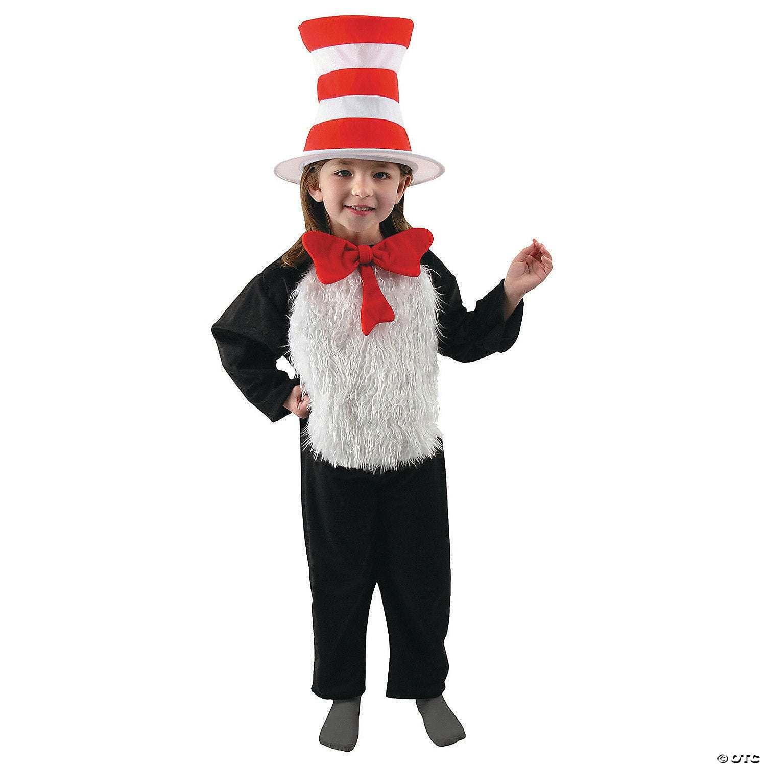 elope Dr. Seuss Cat In The Hat Halloween Fancy-Dress Costume for Child, Little Girls S (4-6)