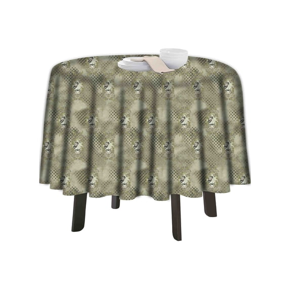 eloria Abstract Printed Round Table Cloth Resistant Washable Decorative Table Cover for Dining Table