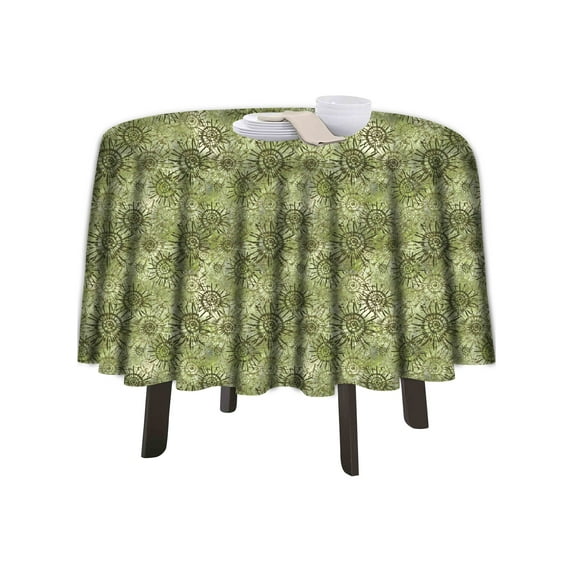 eloria Abstract Printed Round Table Cloth Resistant Washable Decorative Table Cover for Dining Table