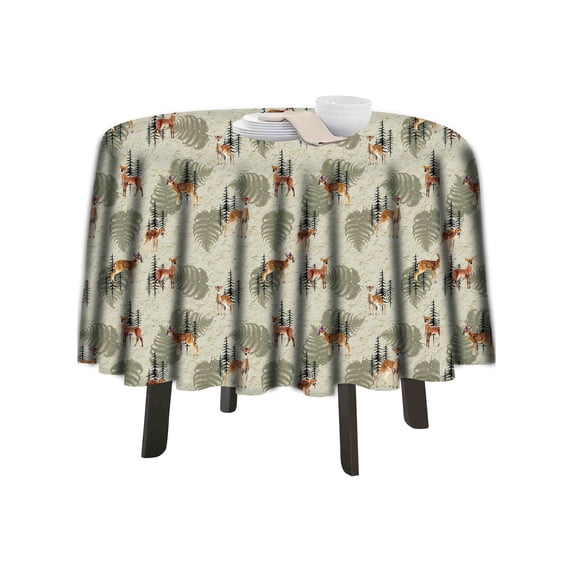 eloria Animal Printed Round Table Cloth Resistant Washable Decorative Table Cover for Dining Table