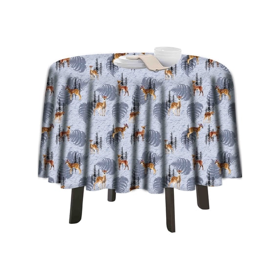 eloria Animal Printed Round Table Cloth Resistant Washable Decorative Table Cover for Dining Table
