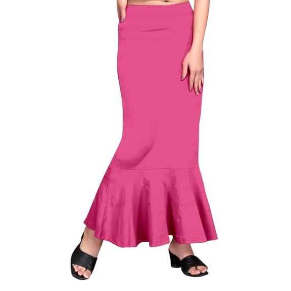 eloria Baby Pink Soft Comfy Pleated Saree Silhouette Saree Shapewear Flare Petticoat for Women Lycra Cotton Blended Petticoat Skirts for Women Shape Wear Dress for Saree