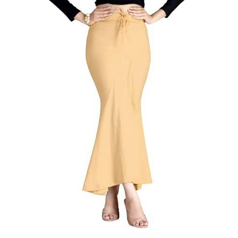 eloria Yellow Cotton Blended Shape Wear for Saree Petticoat Skirts for  Women Flare Saree Shapewear 