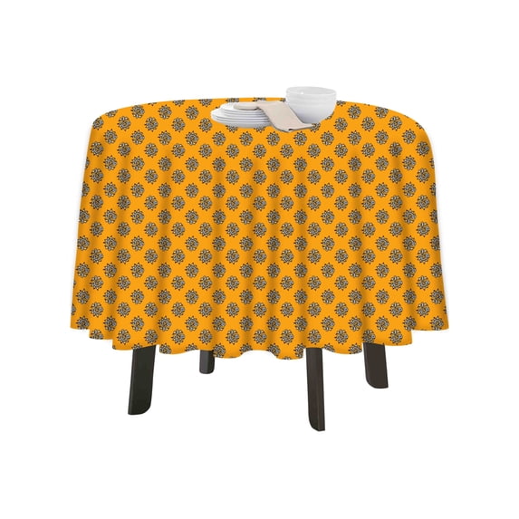 eloria Chintz Printed Round Table Cloth Resistant Washable Decorative Table Cover for Dining Table