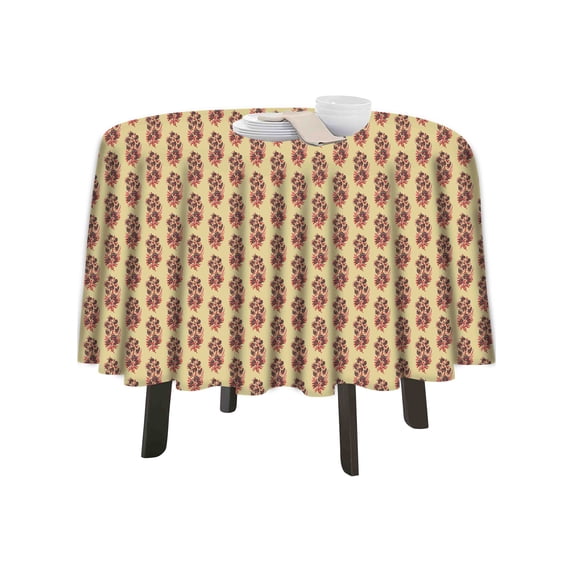 eloria Floral Printed Round Table Cloth Resistant Washable Decorative Table Cover for Dining Table
