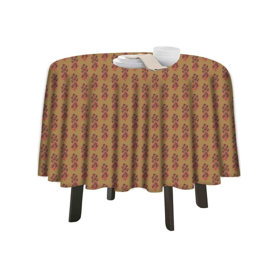 eloria Floral Printed Round Table Cloth Resistant Washable Decorative Table Cover for Dining Table