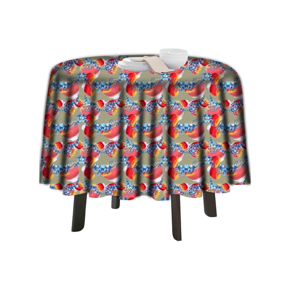 eloria Floral Printed Round Table Cloth Resistant Washable Decorative Table Cover for Dining Table