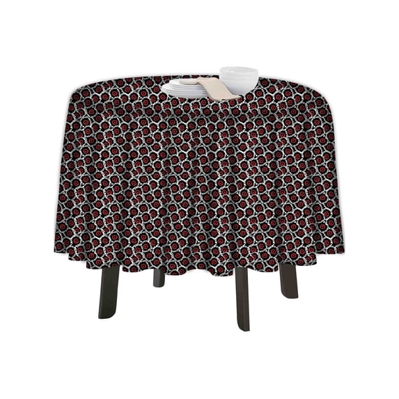 eloria Floral Printed Round Table Cloth Resistant Washable Decorative Table Cover for Dining Table