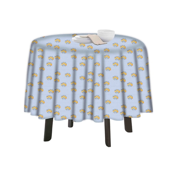eloria Geometric Printed Round Table Cloth Resistant Washable Decorative Table Cover for Dining Table