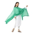 thumbnail image 1 of eloria Green 2.25 Meters Women Solid Chiffon Dupatta, Chunni, Scarf, Pack of 1, 1 of 2