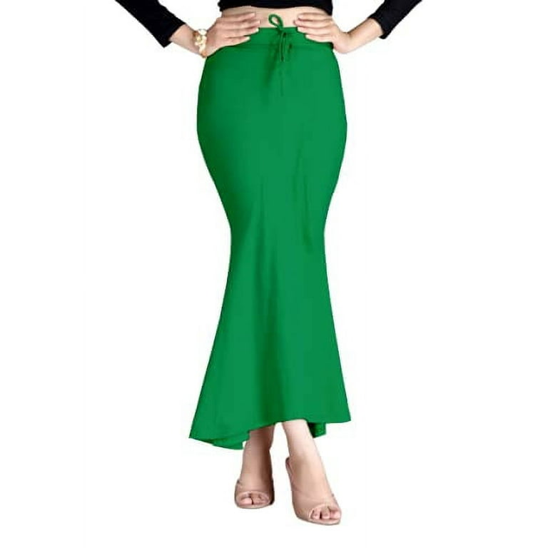 eloria Green Cotton Blended Shape Wear for Saree Petticoat Skirts