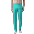 thumbnail image 1 of eloria Men's Premium Comfort Straight Fit Flat Front Dress Pant Pyjamas, Color: Turquoise, Size : 34, 1 of 5