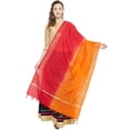 thumbnail image 1 of eloria Paisley Red & Orange Woman's Indian Ethnic Chunni, Dupatta, Stole, Scarf Shawl Wrap, 1 of 4