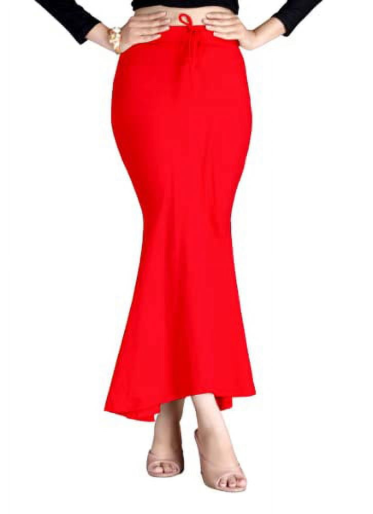 eloria Red Cotton Blended Shape Wear for Saree Petticoat Skirts