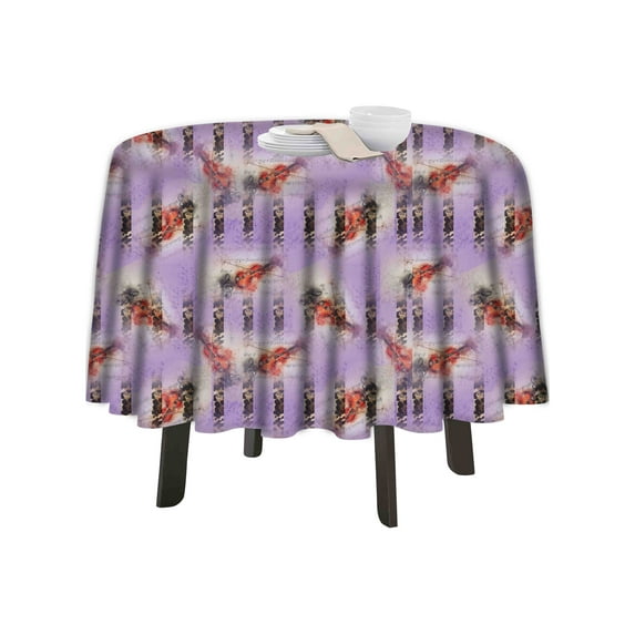 eloria Viollion Printed Round Table Cloth Resistant Washable Decorative Table Cover for Dining Table