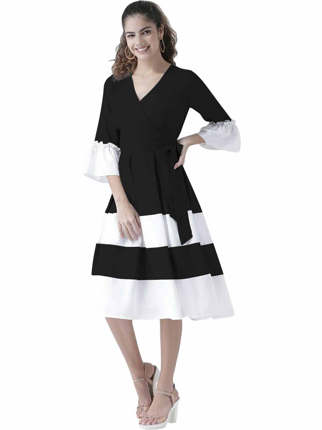 Buy Amoredo Women Long Georgette One Piece Modern Dress Regular Fit With  Half Sleeves for girls Online at Best Prices in India - JioMart.