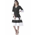 thumbnail image 1 of eloria Women Box Plated Fit and Flare Dress Party Wear Causal Midi Dress Knee Long One Piece Dress, Color: Dark Grey, Size: XL, 1 of 6