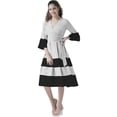 thumbnail image 1 of eloria Women Causal Midi Dress Party Wear Knee Long One Piece Dress Box Plated Fit and Flare Dress, Color: Light Grey, Size: L, 1 of 6