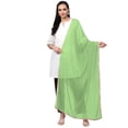 thumbnail image 1 of eloria Women Georgette Dupatta With Lace Shawl Wrap Neck Scarves, Color : Pista Green, 1 of 3