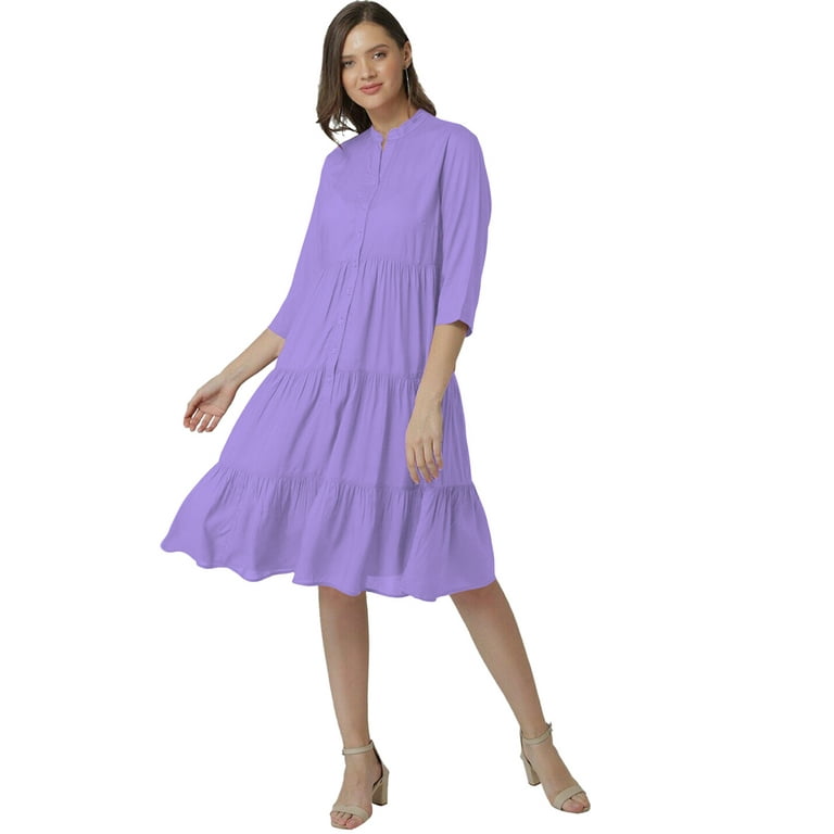 Orchid color summer dress 2025