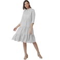 thumbnail image 1 of eloria Women Summer A-Line Button Down Casual Short Midi Dress Color: White2|Size: XXL, 1 of 7