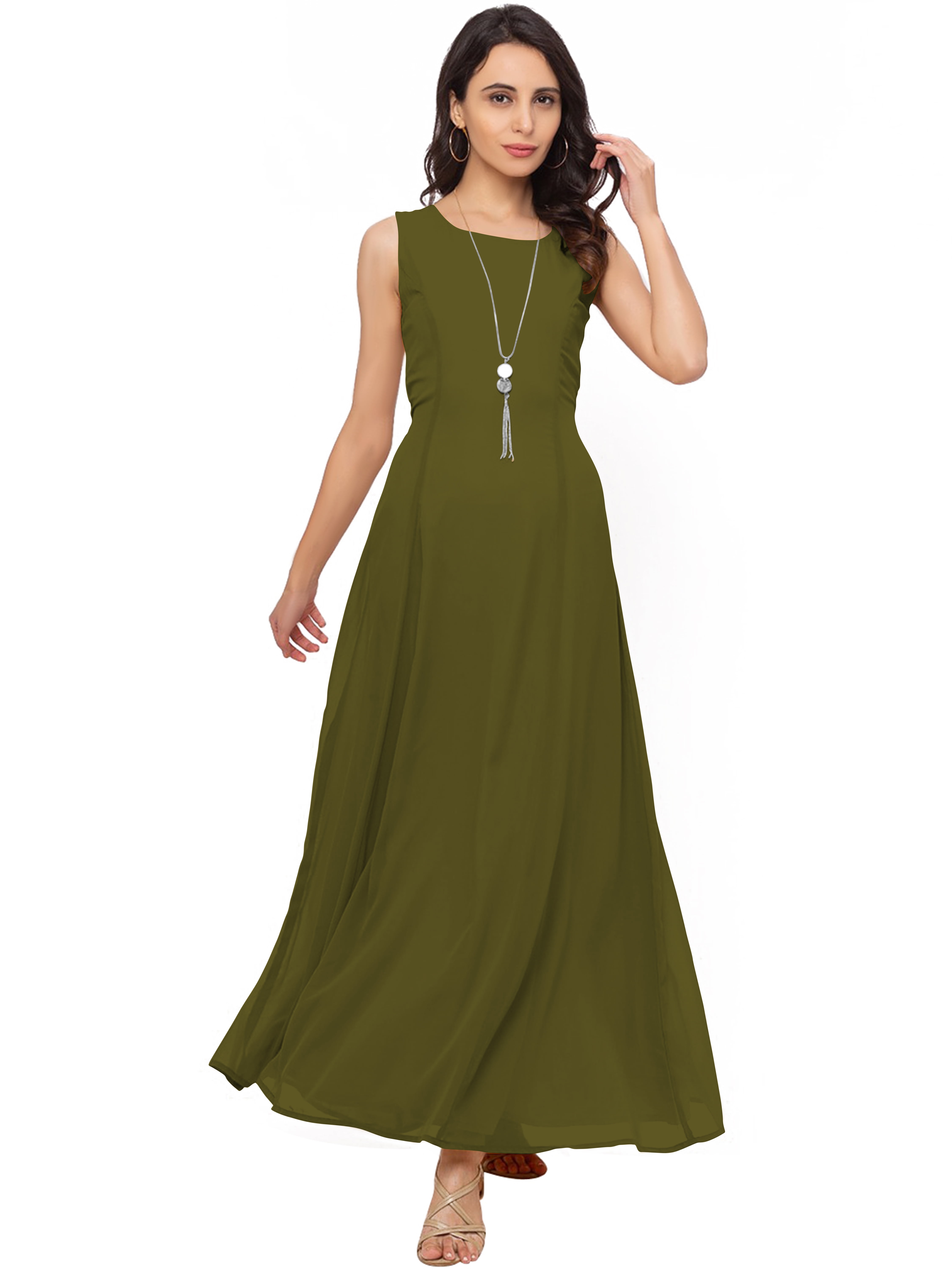 open lace back dress Princess Spaghetti Straps Green Tulle Long Dress A line Tiered Formal –  Uniquedresss main image 1