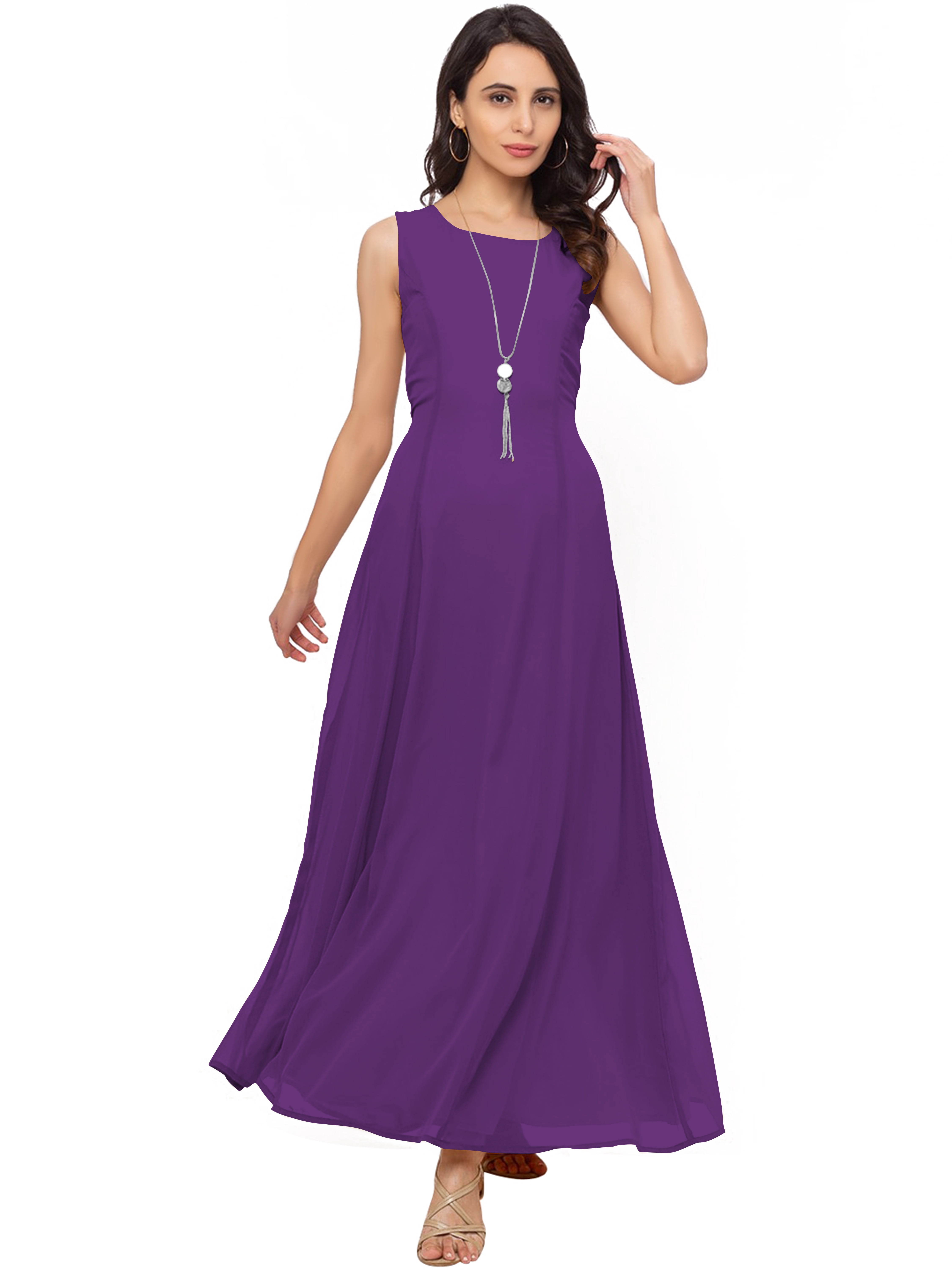 eloria Women's Ankle Length Dress Princess Cut A-line Sleeve Less Strip Dress Size: M | Color: Violet - Walmart.com eloria Women's Ankle Length Dress Princess Cut A-line Sleeve Less Strip Dress Size: M | Color: Violet - Walmart.com
