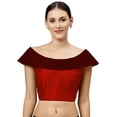 thumbnail image 1 of eloria Women's Blouse Boat Neck Filler Multicolor Sleeveless Top Color: Redorange & Maroon | Size: 36, 1 of 6