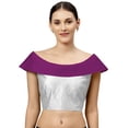 thumbnail image 1 of eloria Women's Blouse Boat Neck With Filler Sleeveless Top Color: Silver & Purple | Size: 44, 1 of 1